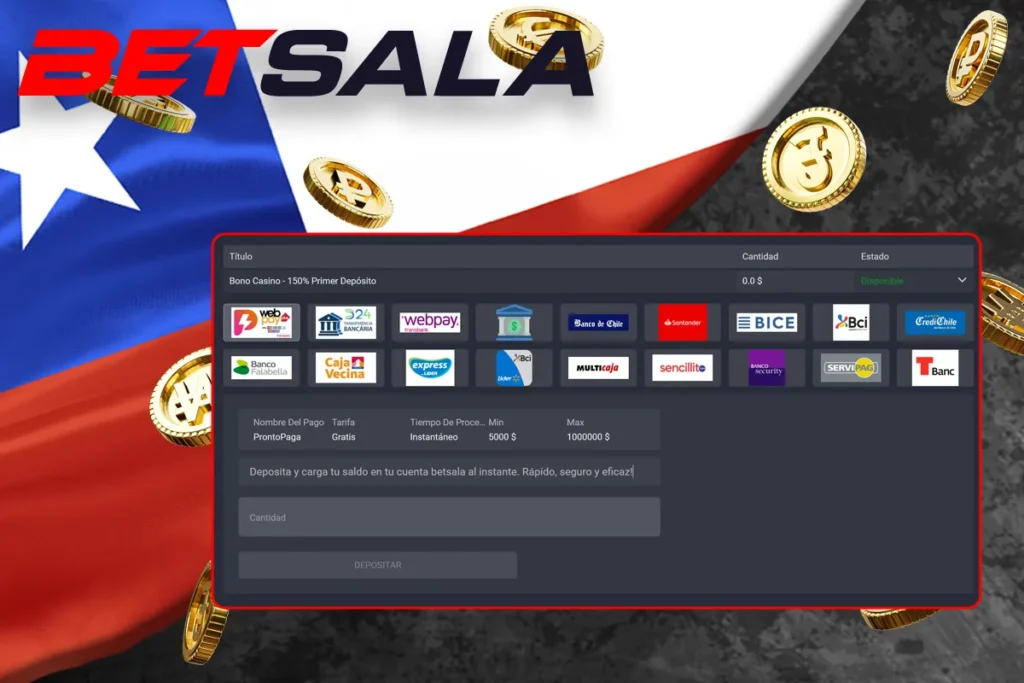 Métodos de pago en Betsala